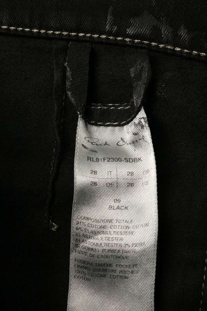 Rick Owens Coated Zip Design Vega Jeans Black Pants Size 28