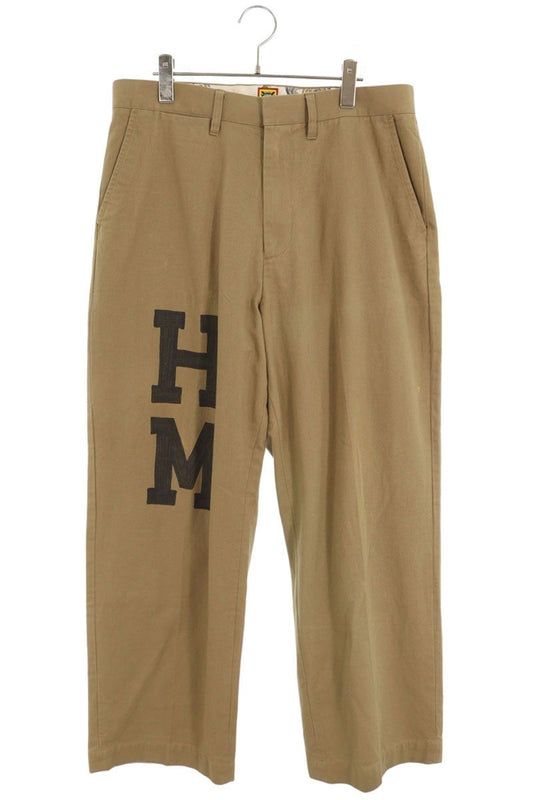 HUMAN MADE Logo Print Wide Chino Pants Beige Size L
