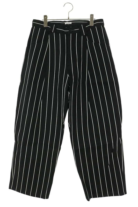 WILLY CHAVARRIA Striped Cotton Trousers Black/White Size S
