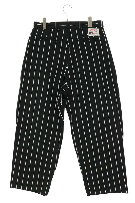 WILLY CHAVARRIA Striped Cotton Trousers Black/White Size S