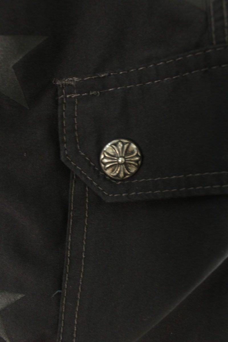 Chrome Hearts Black Star Print Polyester Shorts Size 30