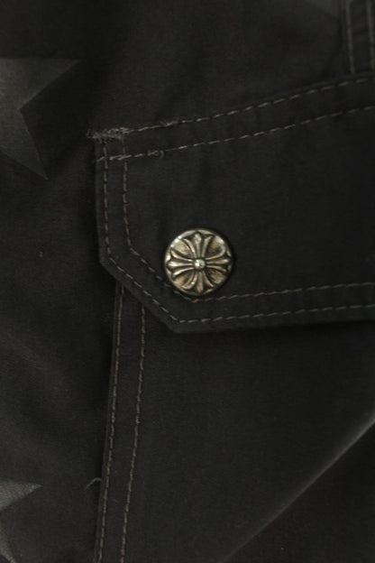 Chrome Hearts Black Star Print Polyester Shorts Size 30