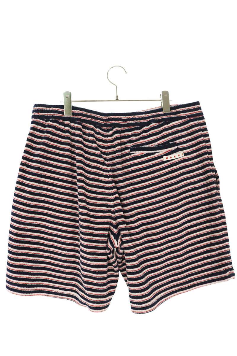 Marni Striped Terry Shorts Navy Red White Size 38