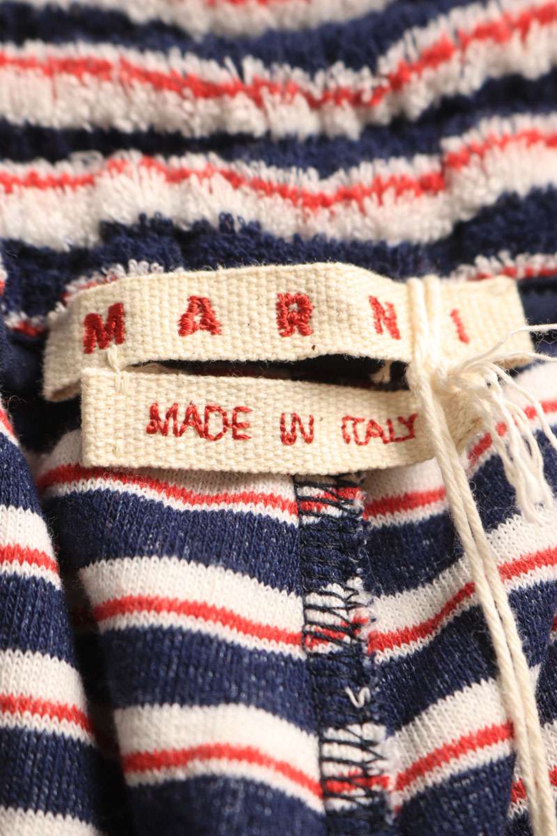 Marni Striped Terry Shorts Navy Red White Size 38