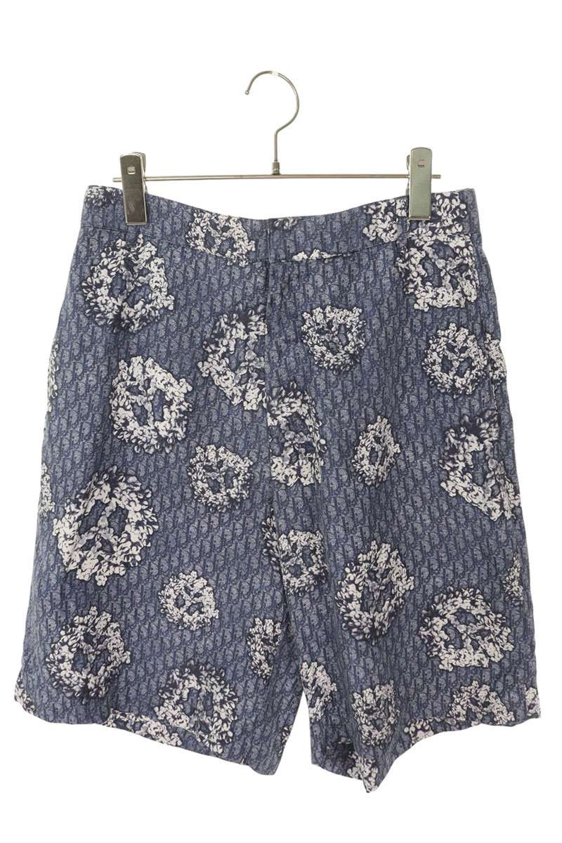 DIOR 23AW x Denim Tears Oblique Flower Silk Shorts Size 32