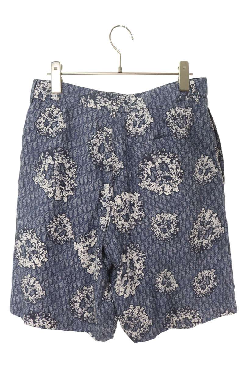DIOR 23AW x Denim Tears Oblique Flower Silk Shorts Size 32
