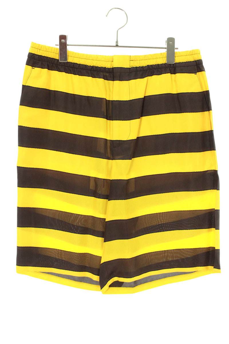 Prada Striped Silk Easy Shorts Multi Size 34