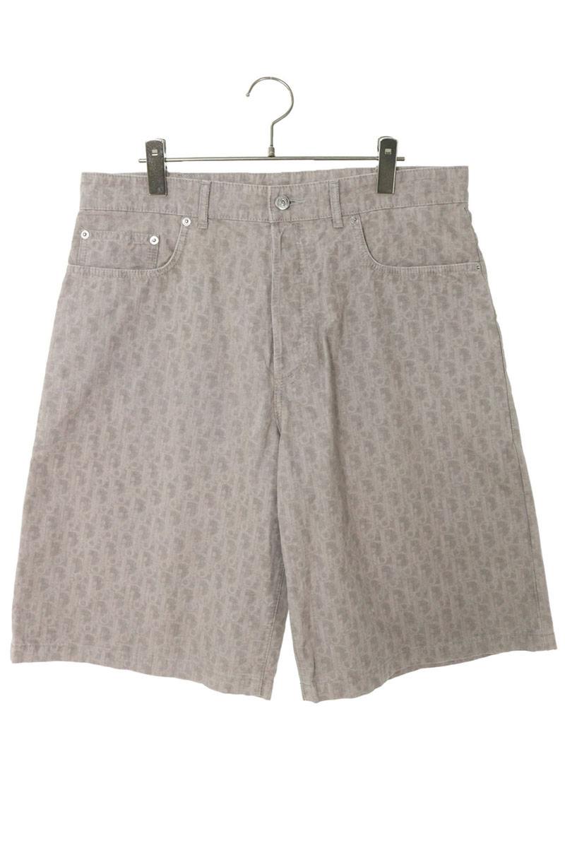 DIOR Oblique All-Over Print Cotton Shorts Gray Size 33