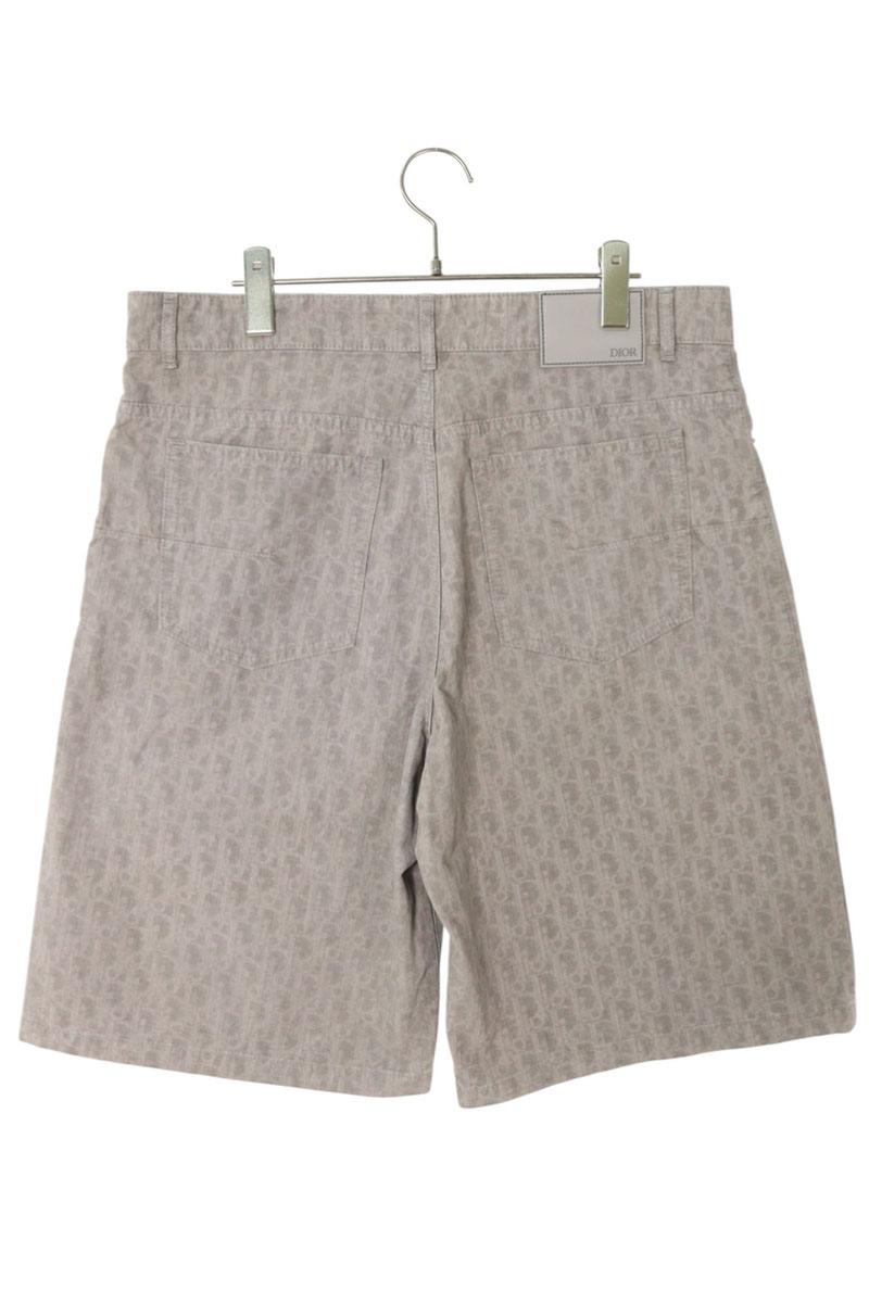 DIOR Oblique All-Over Print Cotton Shorts Gray Size 33