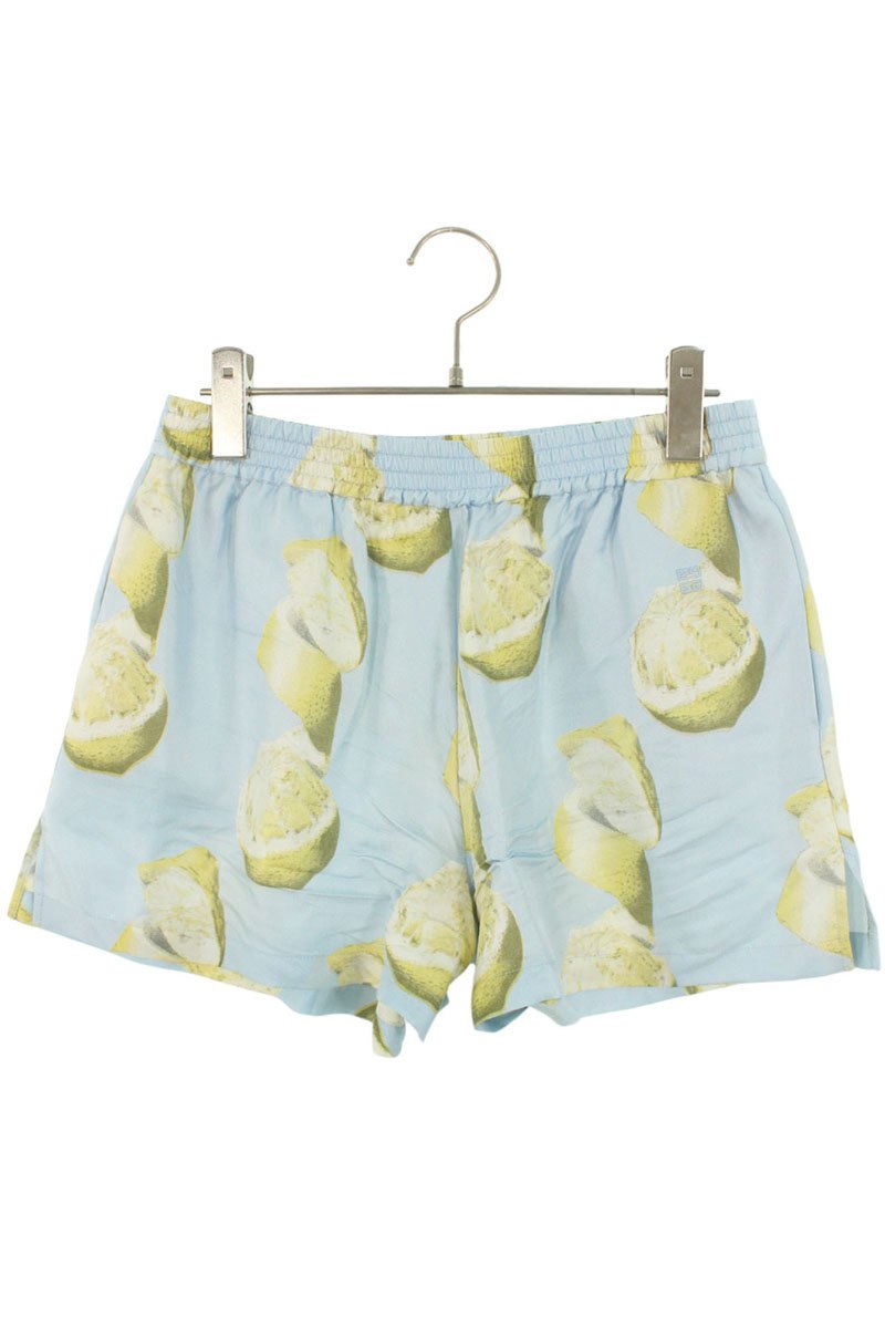 GIVENCHY Lemon Print Silk Shorts Multi Size 36