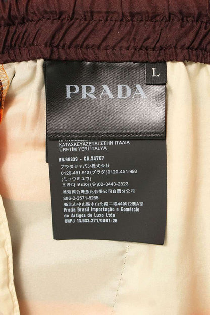 Prada Striped Silk Easy Shorts Multi Size 34