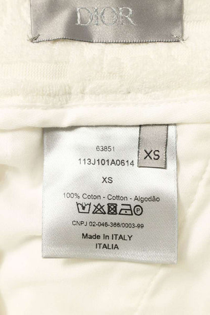 DIOR Oblique Terry Cotton Shorts White Size 28