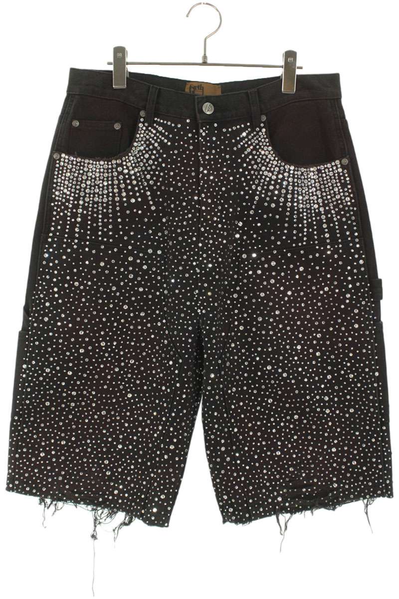 Birth Of Royal Child Rhinestone Denim Shorts Multi Size 32