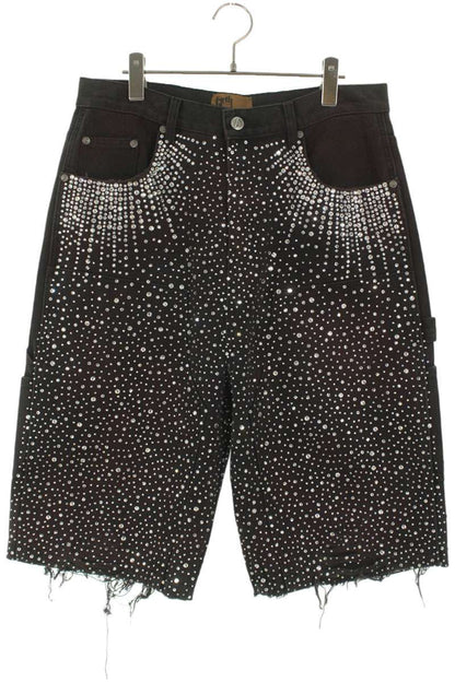 Birth Of Royal Child Rhinestone Denim Shorts Multi Size 32