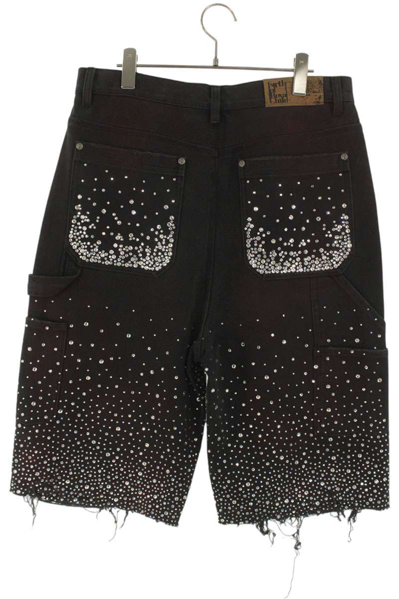 Birth Of Royal Child Rhinestone Denim Shorts Multi Size 32