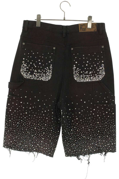 Birth Of Royal Child Rhinestone Denim Shorts Multi Size 32