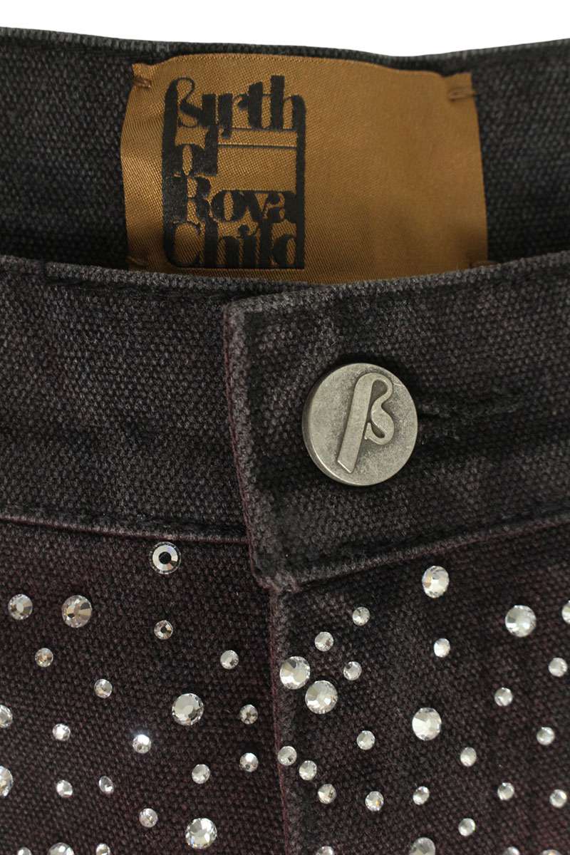 Birth Of Royal Child Rhinestone Denim Shorts Multi Size 32