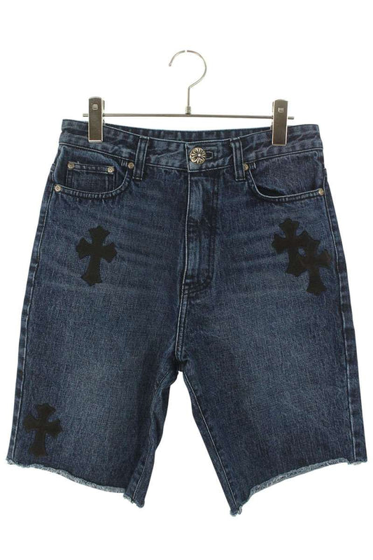 Chrome Hearts DENIM SHORTS Cross Patch Button Indigo Size 26