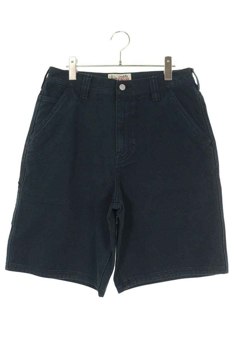 STUSSY Washed Baggy Cotton Shorts Black Size 30