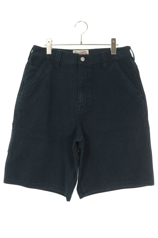 STUSSY Washed Baggy Cotton Shorts Black Size 30
