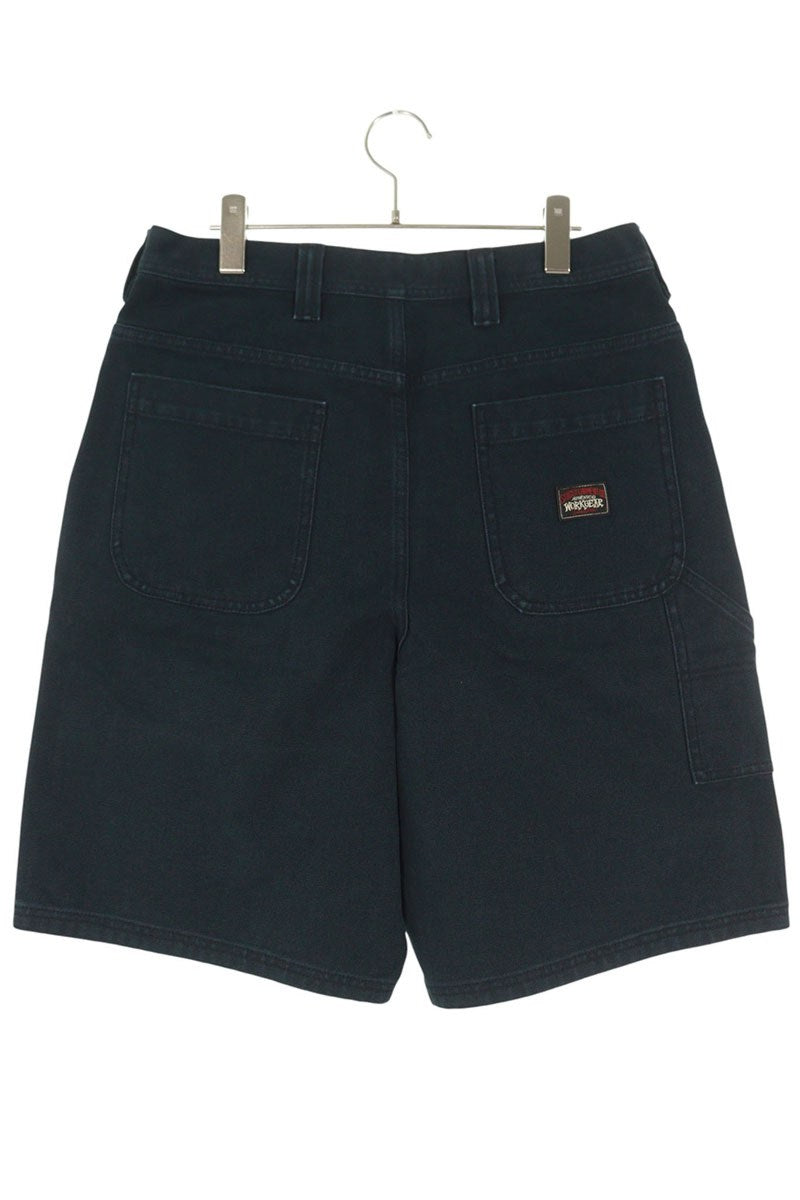 STUSSY Washed Baggy Cotton Shorts Black Size 30