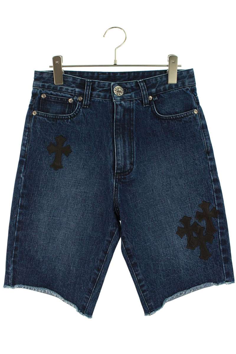 Chrome Hearts SEGER Cross Patch Denim Shorts Indigo Size 25