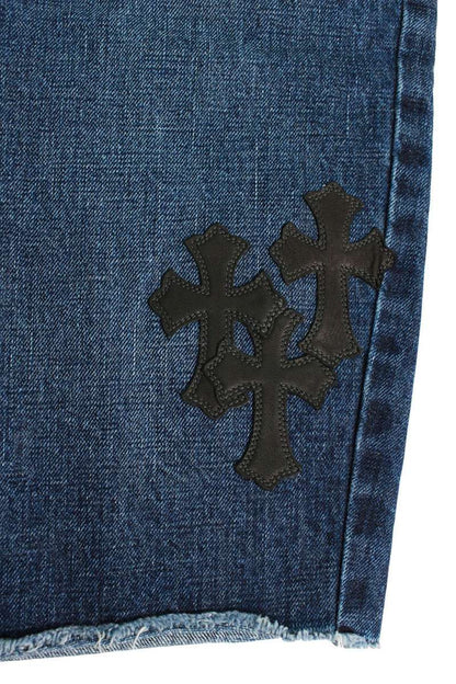 Chrome Hearts SEGER Cross Patch Denim Shorts Indigo Size 25