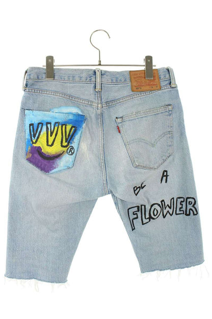 LEVI'S Painted Denim Shorts Indigo Multi Size 30