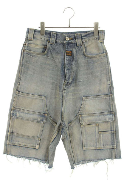 BALENCIAGA Blue Baggy Cargo Denim Shorts Size 28