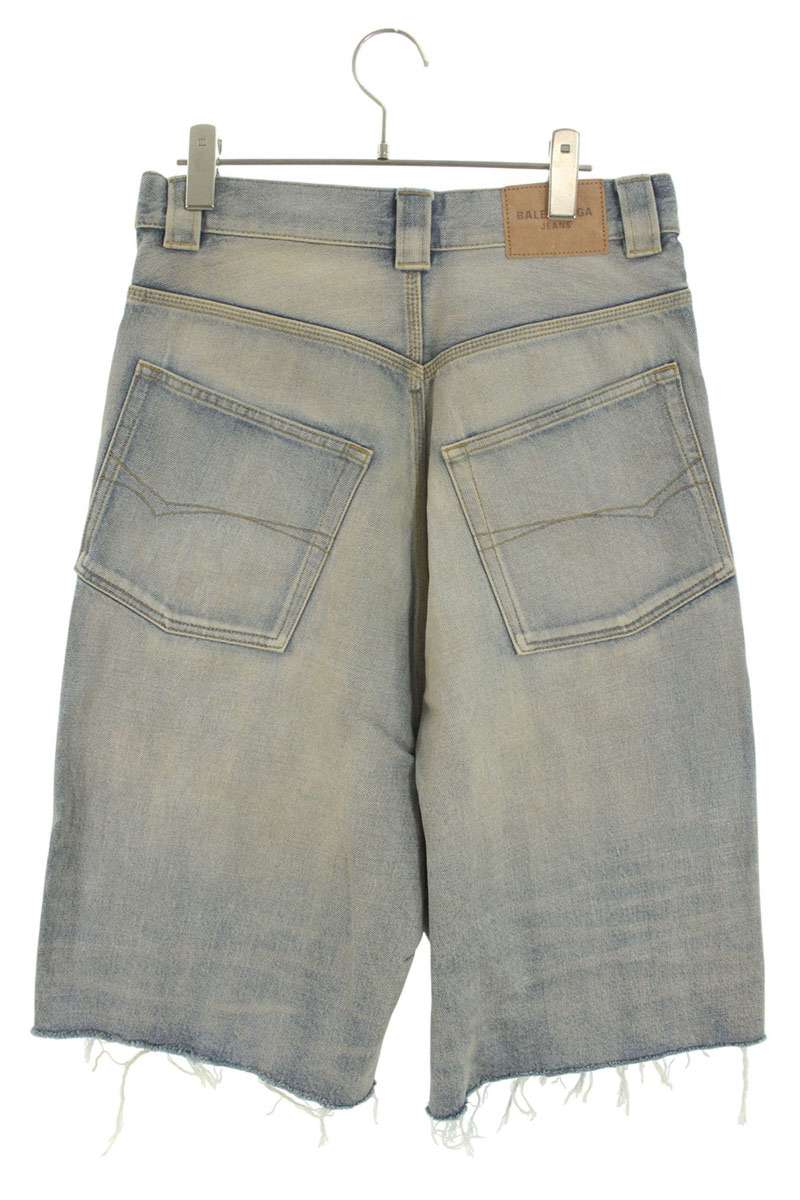 BALENCIAGA Blue Baggy Cargo Denim Shorts Size 28