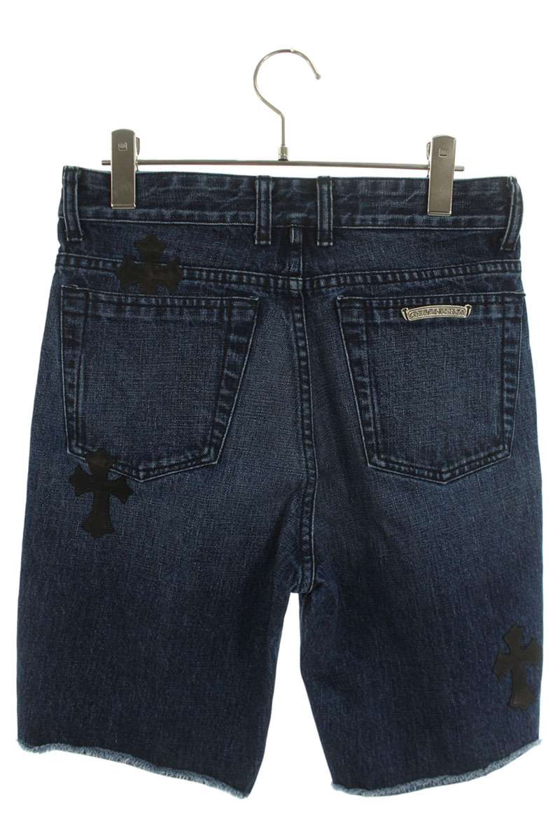 Chrome Hearts Cross Patch Denim Shorts Indigo Size 26