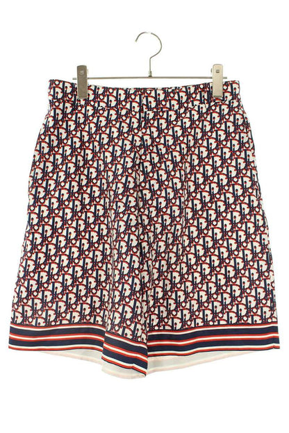 DIOR Oblique Pattern Silk Shorts Red Size 32