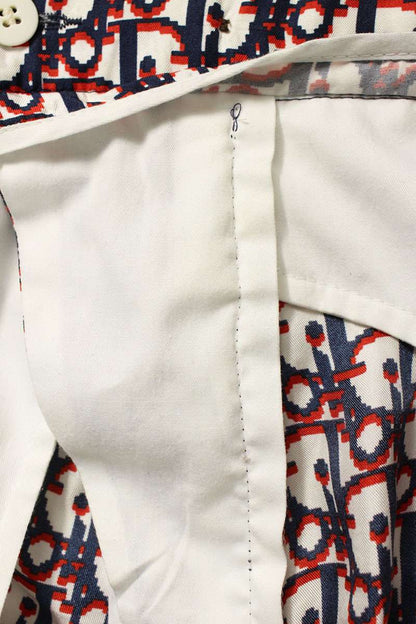 DIOR Oblique Pattern Silk Shorts Red Size 32