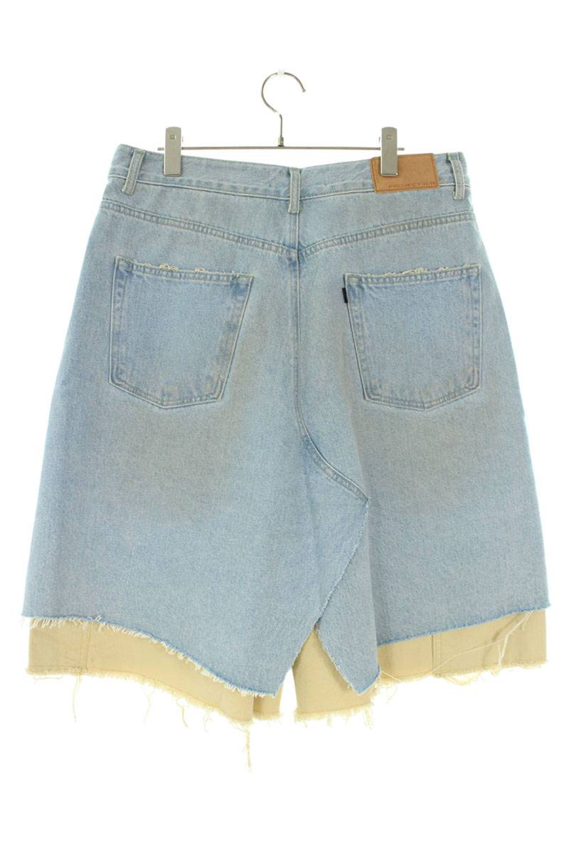 PROJECT GR 25SS Layered Skirt Denim Shorts Size 32