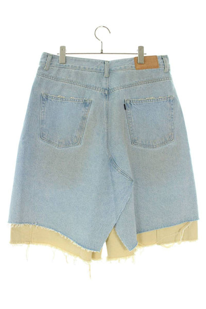 PROJECT GR 25SS Layered Skirt Denim Shorts Size 32