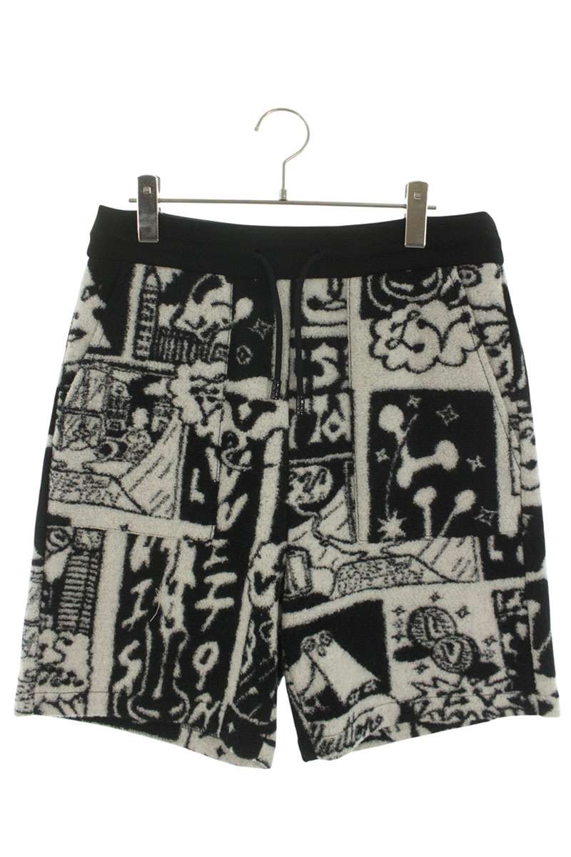 Louis Vuitton All-Over Print Fleece Pants Black x White Size M