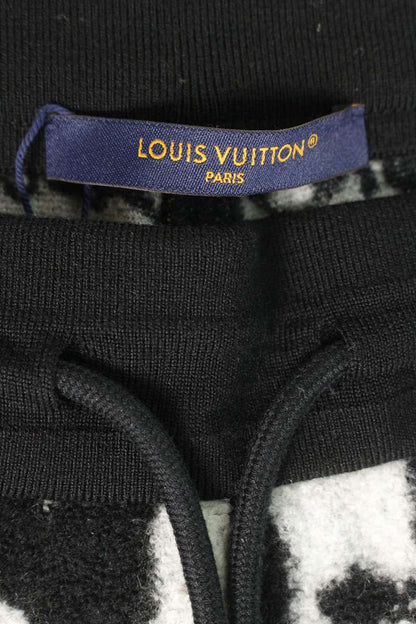 Louis Vuitton All-Over Print Fleece Pants Black x White Size M