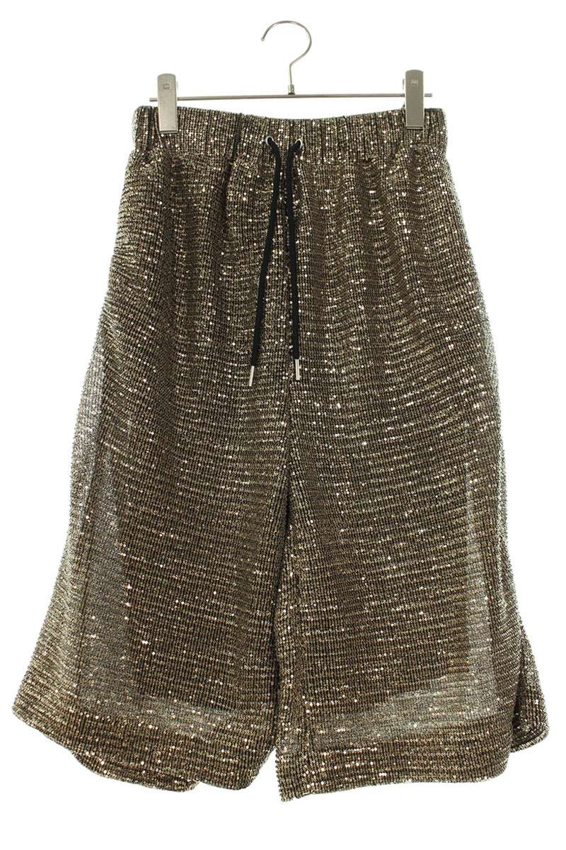 CELINE All-Over Sequin Shorts Gold/Black Size 30