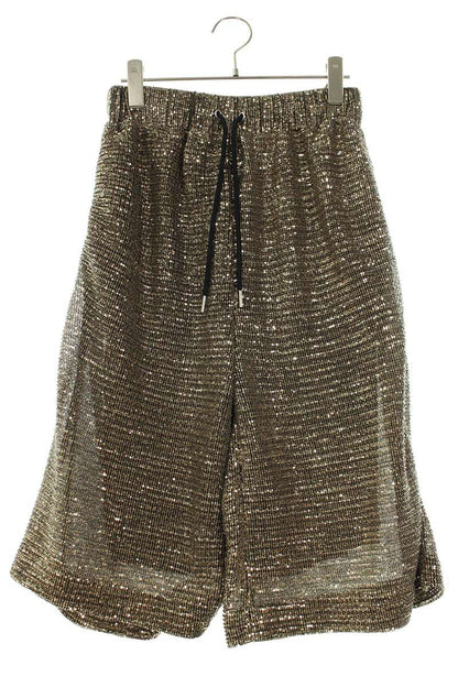 CELINE All-Over Sequin Shorts Gold/Black Size 30