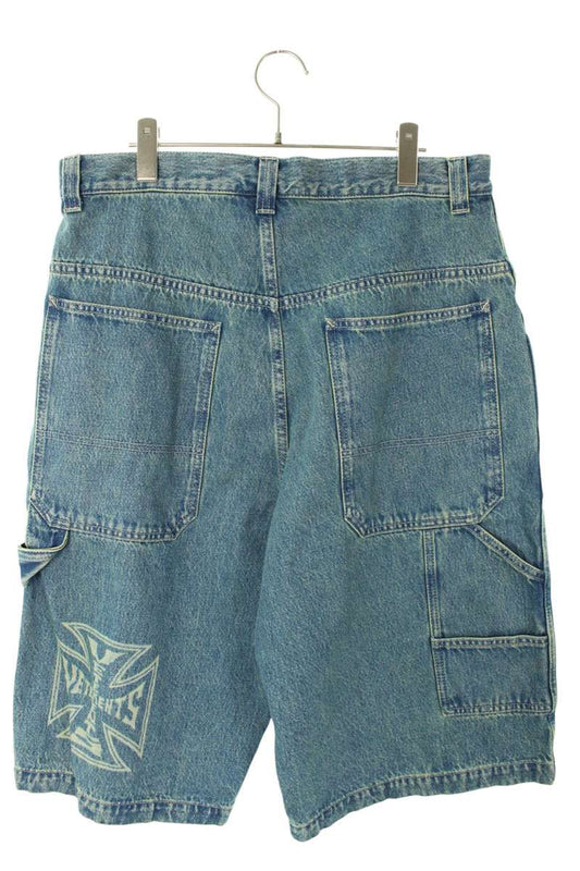 VETEMENTS 26SS Biker Cross Hip-Hop Shorts Blue Size 31