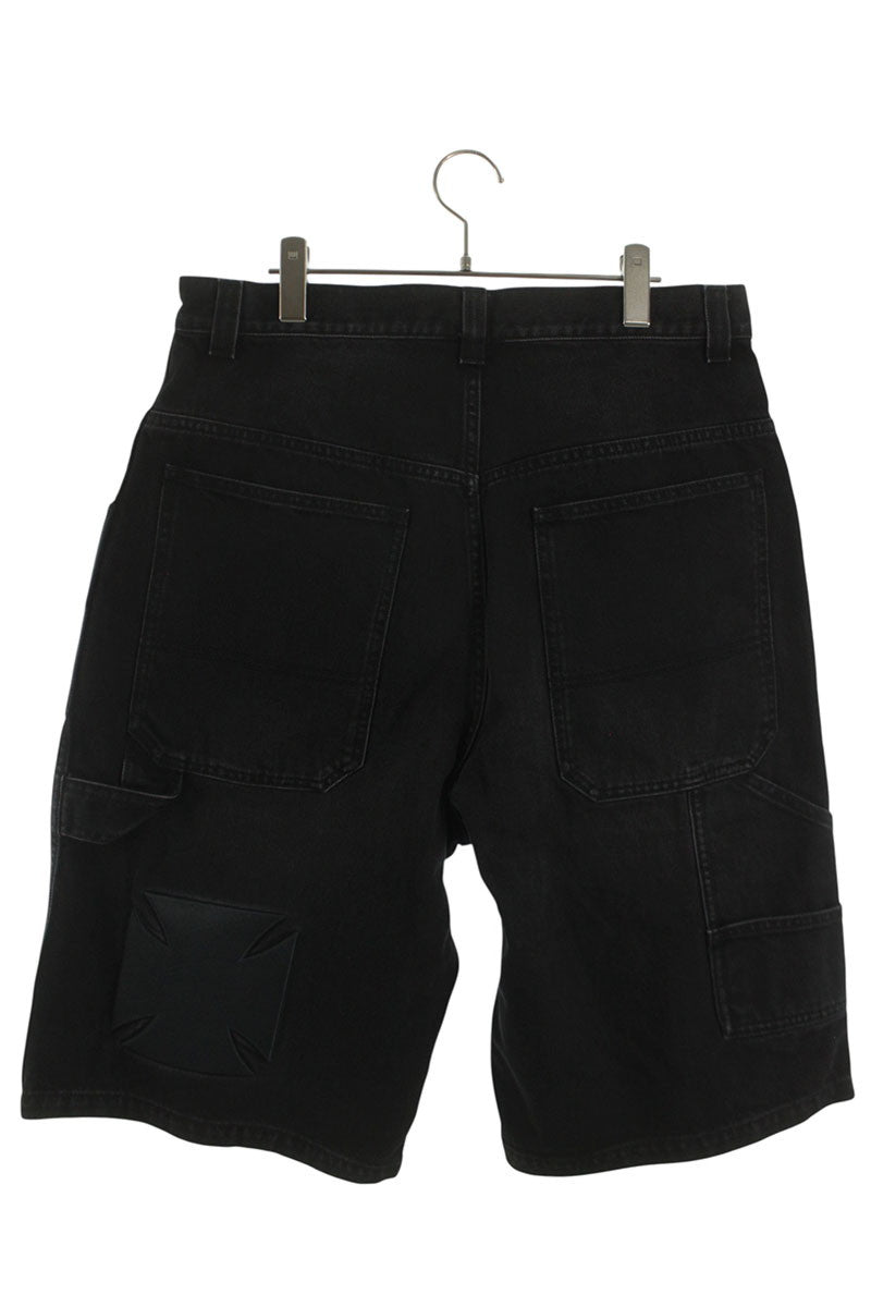 VETEMENTS 26SS Cross Carpenter Denim Shorts Black Size 31