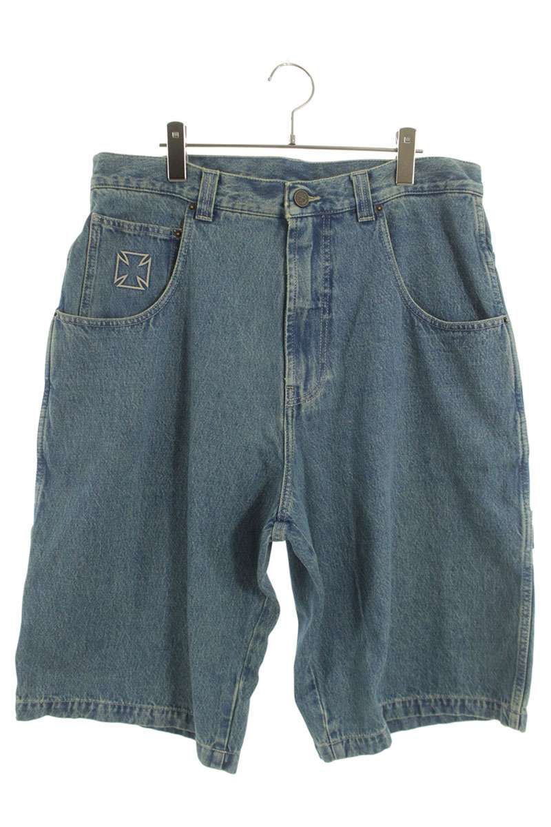 VETEMENTS 26SS Biker Cross Hip-Hop Shorts Blue Size 32