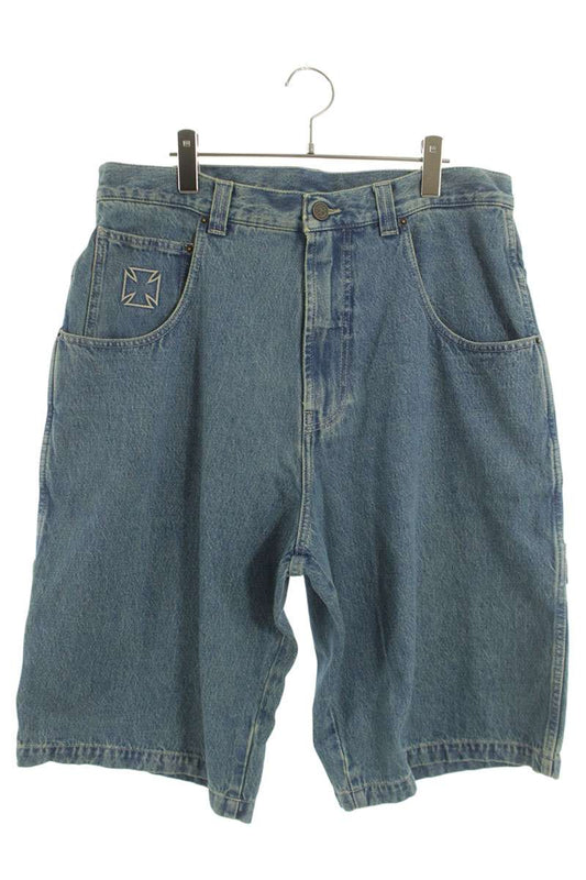VETEMENTS 26SS Biker Cross Hip-Hop Shorts Blue Size 32