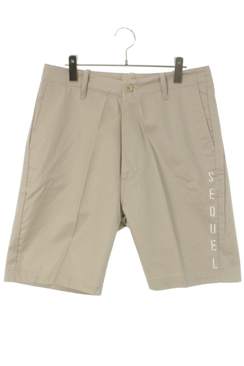 SEQUEL 25SS Logo Print Cotton Shorts Beige Size 36