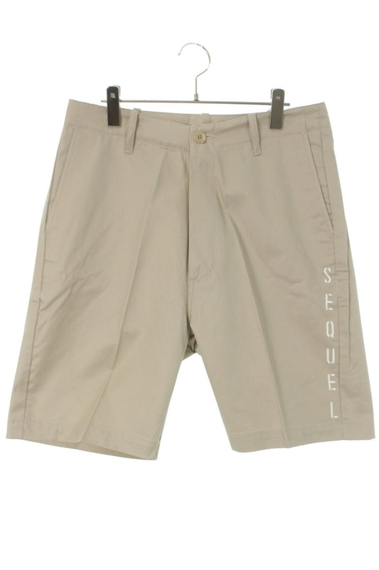 SEQUEL 25SS Logo Print Cotton Shorts Beige Size 36