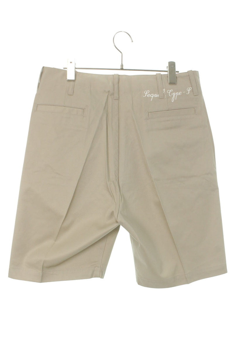 SEQUEL 25SS Logo Print Cotton Shorts Beige Size 36