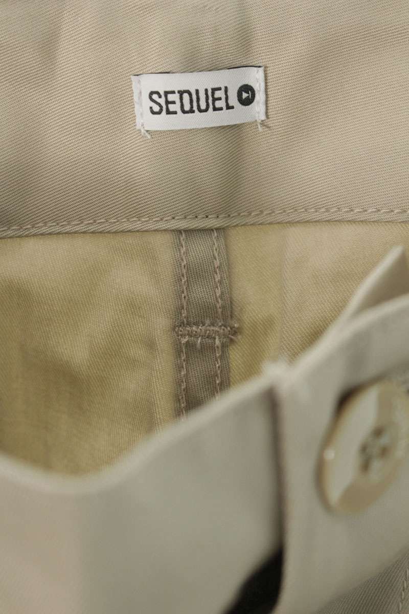 SEQUEL 25SS Logo Print Cotton Shorts Beige Size 36