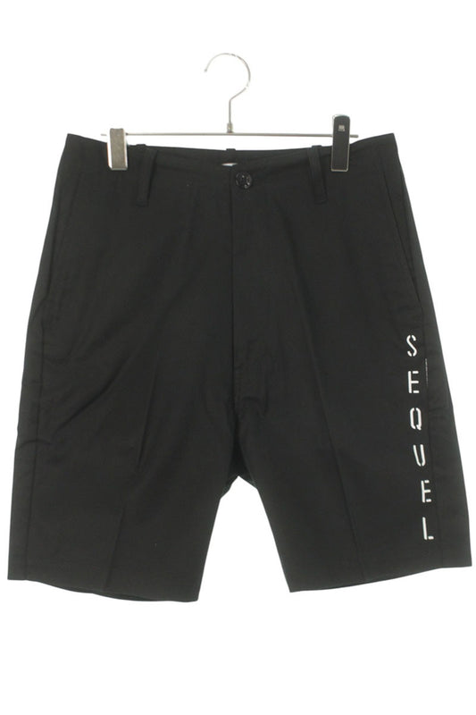 SEQUEL 25SS Logo Print Cotton Shorts Black Size 30