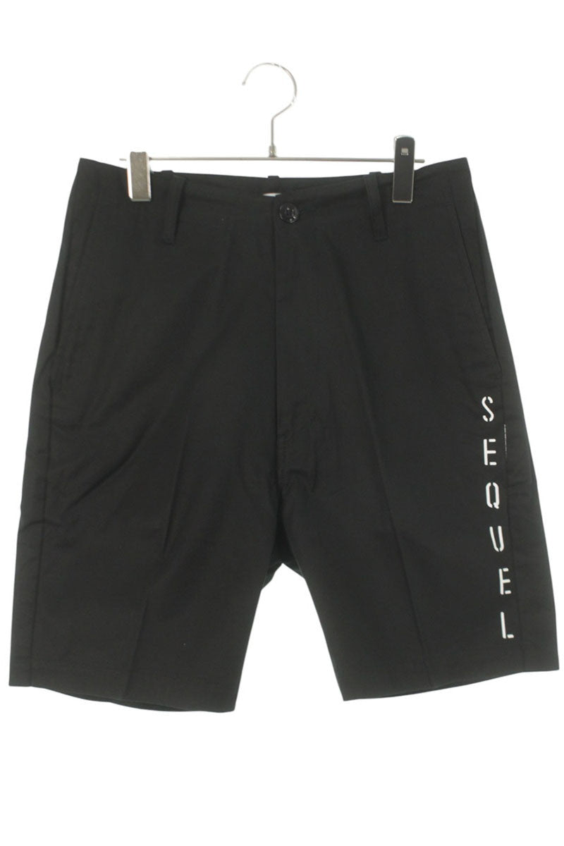SEQUEL 25SS Logo Print Cotton Shorts Black Size 32