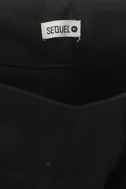 SEQUEL 25SS Logo Print Cotton Shorts Black Size 32